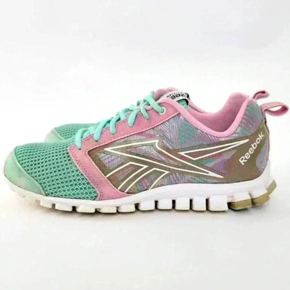 Reebok Realflex SmoothFlex CushRun Cotton Candy Lace Up Athletic Sneakers - Picture 1 of 10